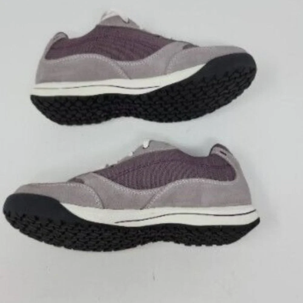 L.L‎ Bean Womens 296445 Lace Up Round Toe Gray Purple Sneakers Shoes Size US 8M.